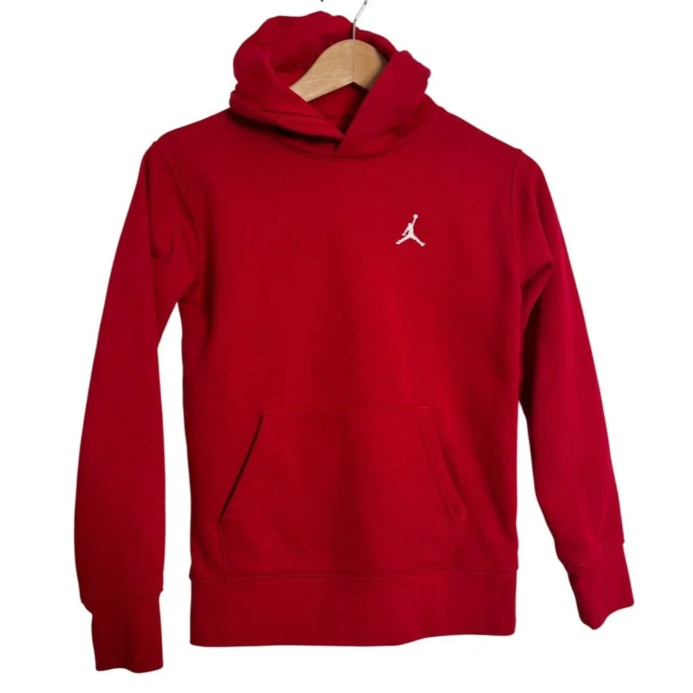 Jordan Kids Medium 10-12yr Gym Red Pullover Hoodie Pocket EUC